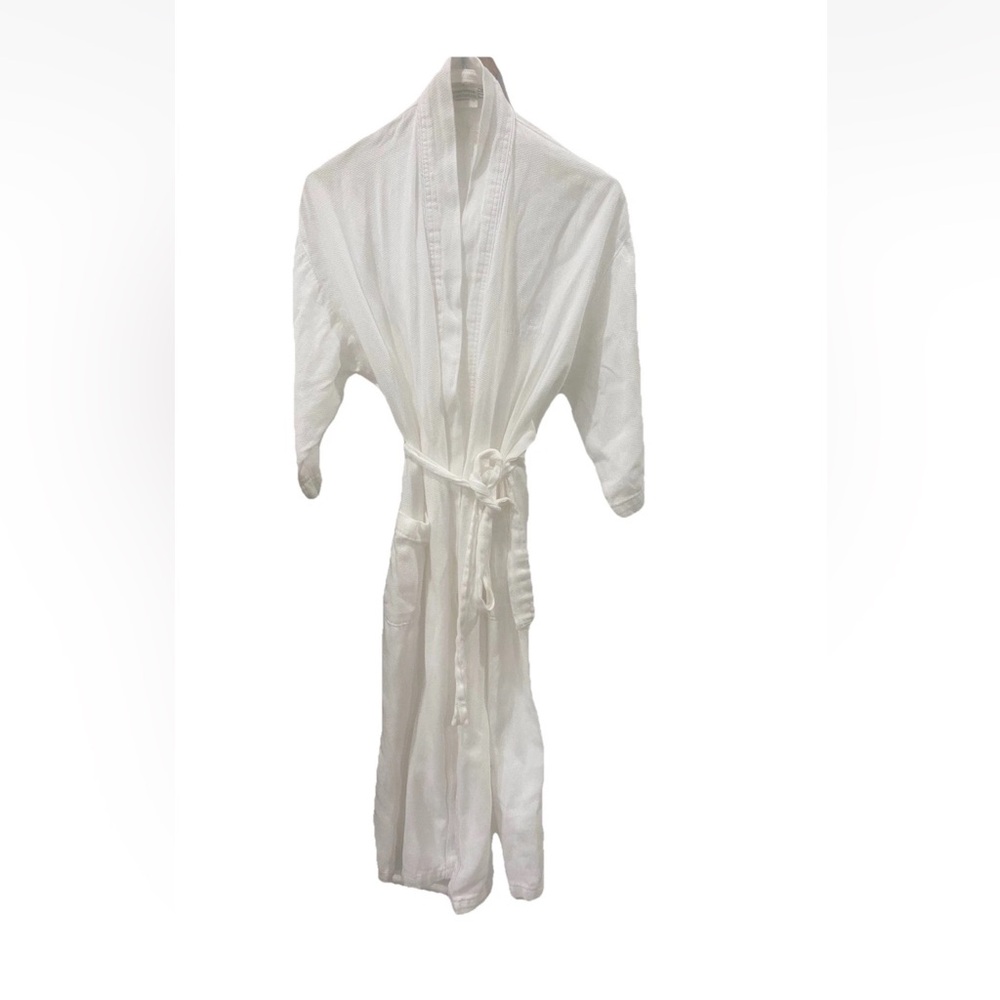 VTG Embroidered Ritz-Carlton Sleepwear Robe White 100% Cotton One Size Fits All